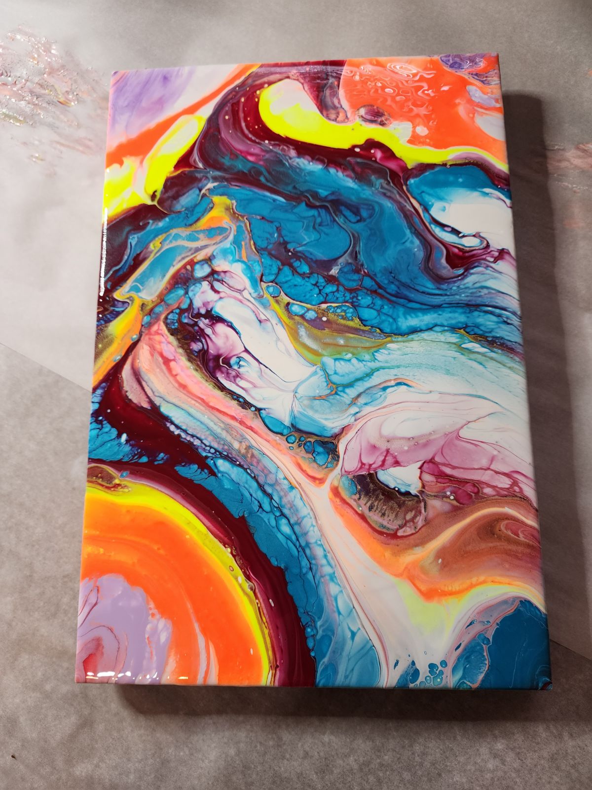 Rainbow of colors 8x12 Wooden Canvas