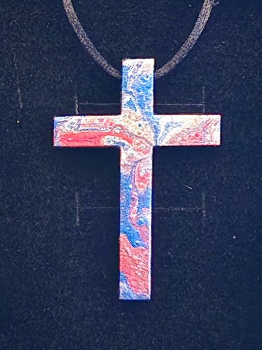 Red, White, Blue & Silver Wooden Crosses